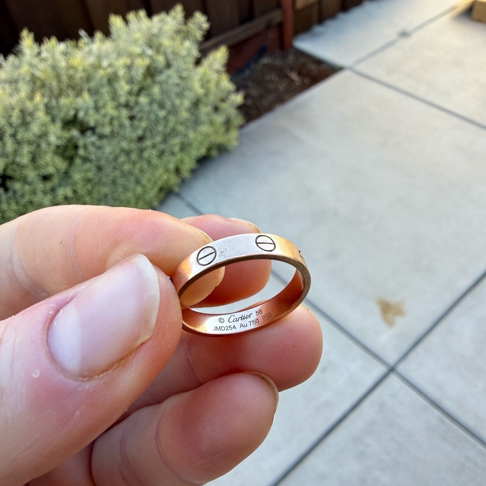 Cartier Love Ring in Rose Gold and Silver Accents